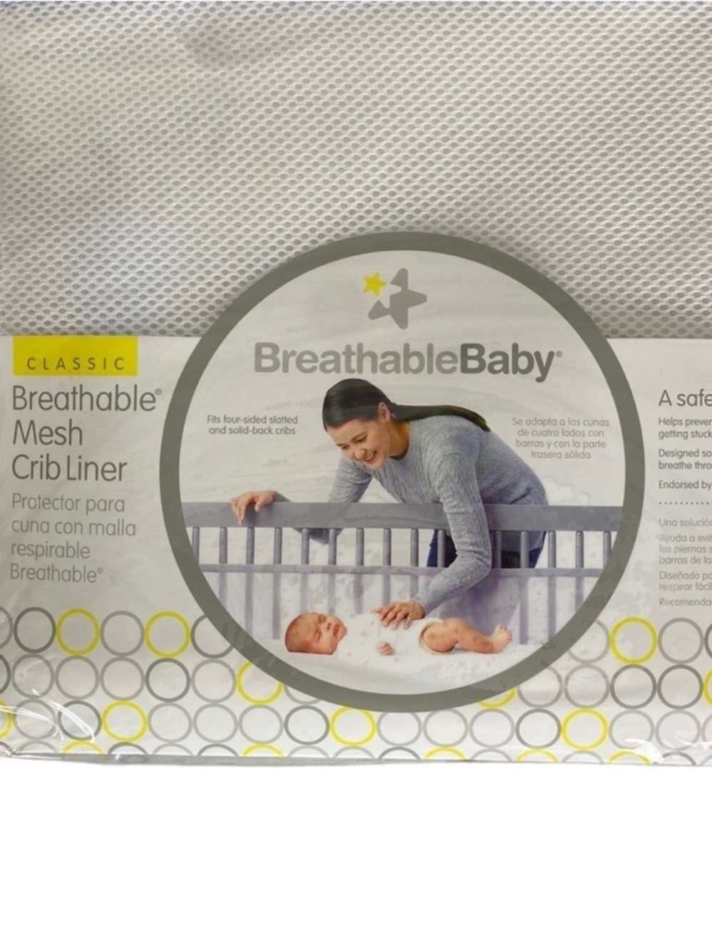 Classic Breathable Mesh Crib Liner - White